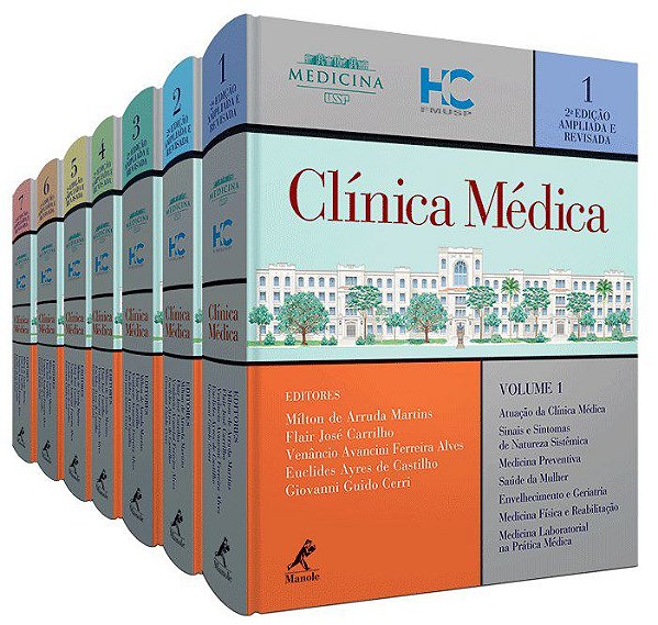 Livro Clínica Médica FMUSP - 7 Volumes - Martins - Manole