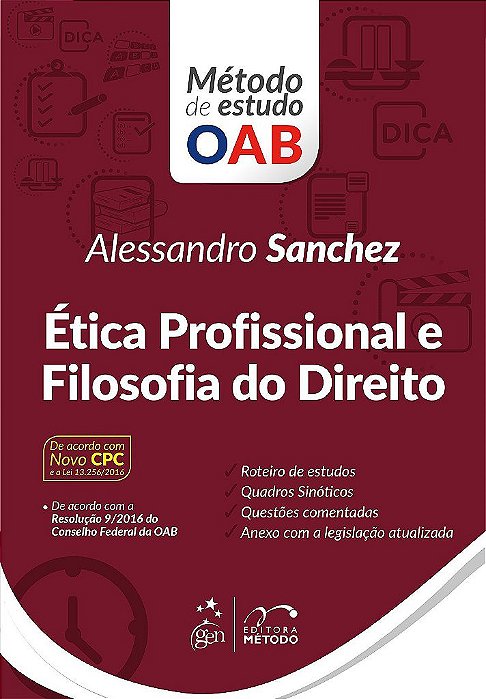 Livro Etica Profissional e Filosofia do Direito - Serie: Metodo de Estudo Oab - Sanchez