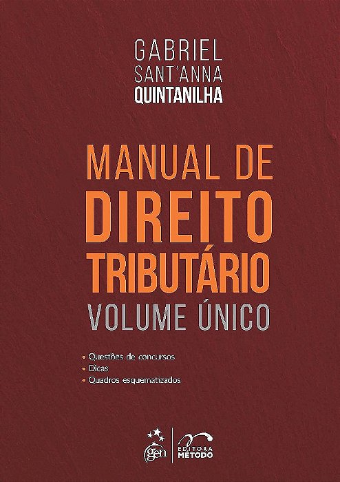 Livro Manual de Direito Tributario - Volume Unico - Quintanilha