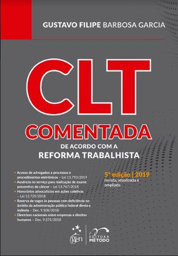 Livro Clt Comentada - de Acordo com a Reforma Trabalhista - Garcia