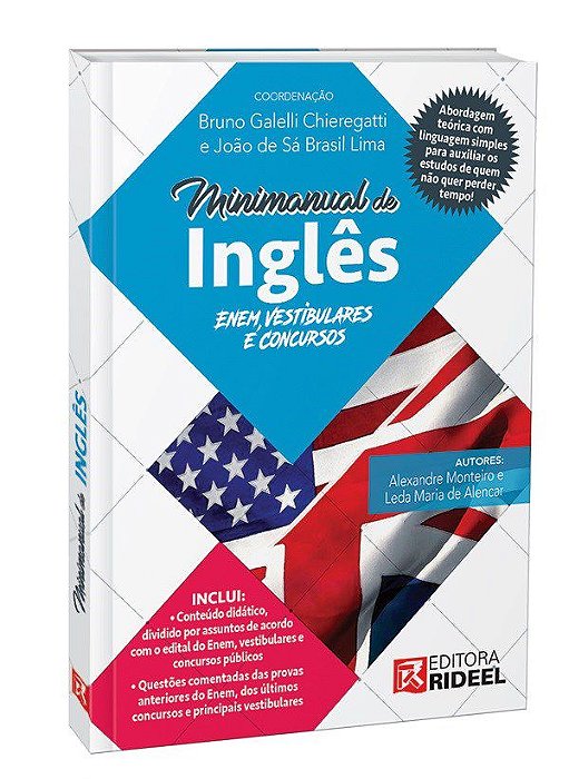 Livro Minimanual de Inglês - Enem, Vestibulares e Concursos - Monteiro - Rideel