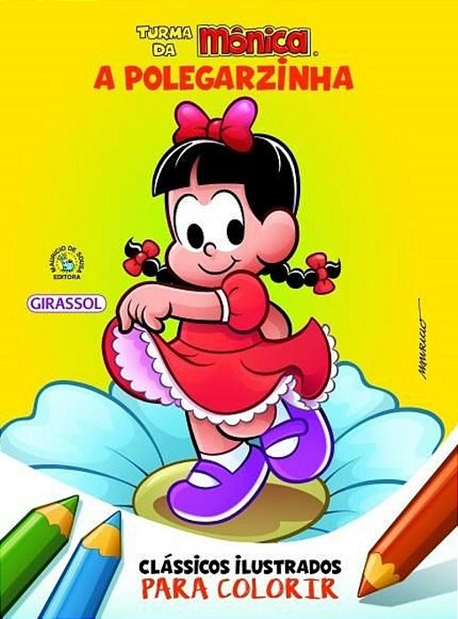 Livro Turma da Monica Clássicos Ilustrados para Colorir  A Polegarzinha