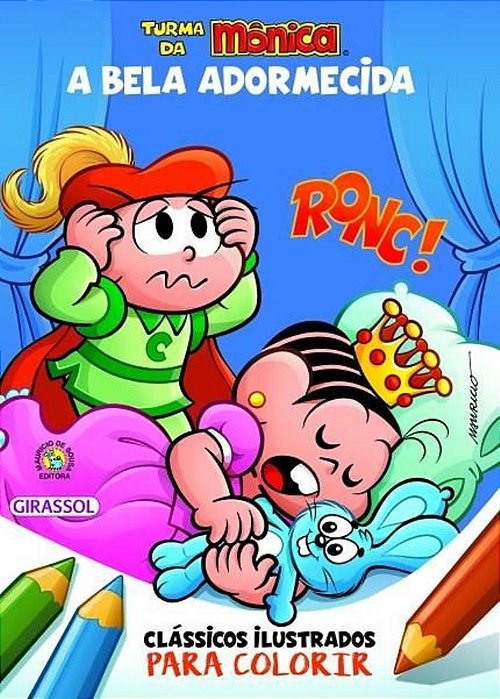 Livro Turma da Monica - Classicos Ilustrados para Colorir - a Bela Adormecida - Sousa