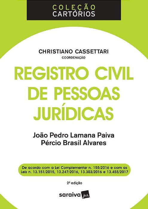 Livro Registro Civil de Pessoas Juridicas - Paiva/alvares