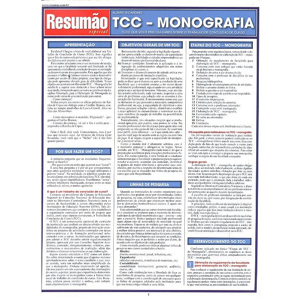 Livro Tcc - Monografia - Resumao Especial - Ricardino