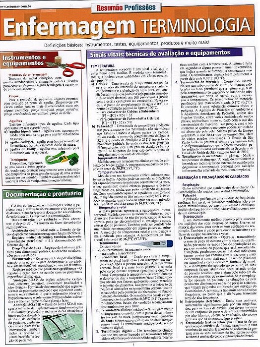 Livro Resumão Enfermagem Terminologia - Raines
