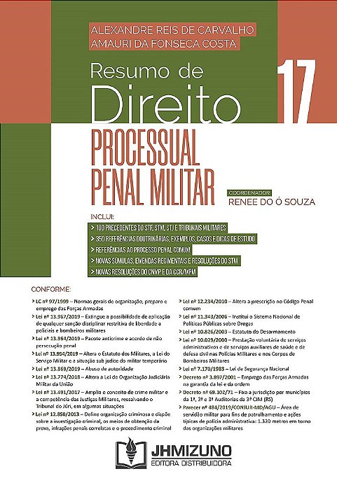 Livro Resumo de Direito Processual Penal Militar - Amauri da Fonseca co