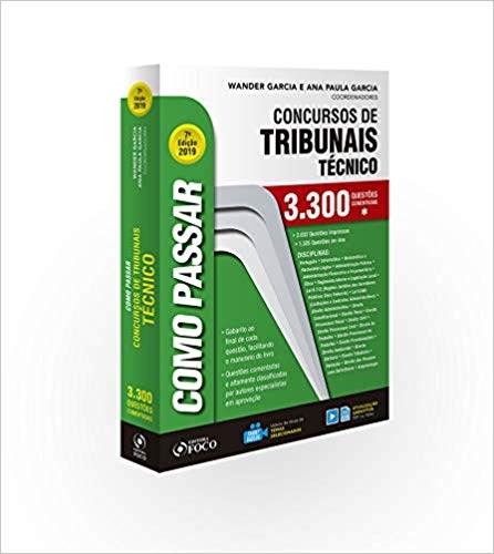 Livro Como Passar em Concursos de Tribunais Tecnico - Nivel Medio - 3.300 Questoe - Garcia