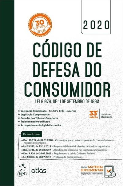 Livro Codigo de Defesa do Consumidor - Lei 8.078, de 11 de Setembro de 1990 - Editora Atlas