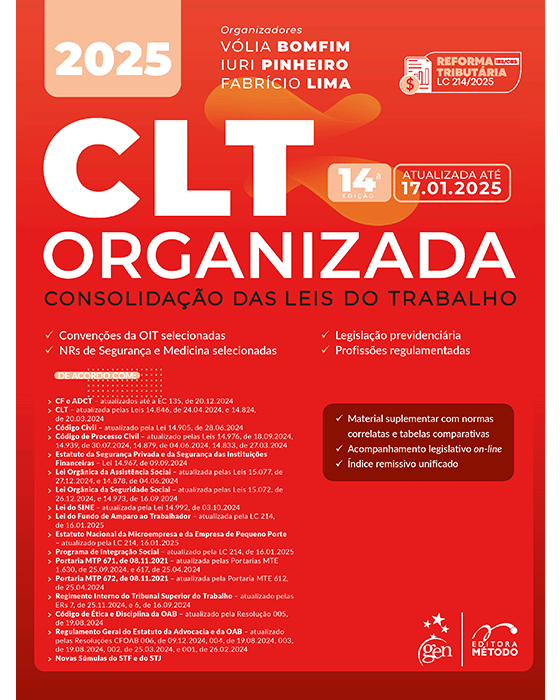 Livro CLT Organizada consolidação das Leis de Trabalho Bomfim