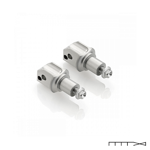 Suporte / Adaptadores de Pedaleira Piloto  - Aluminio / Prata - Ducati Multistrada 1200 - Rizoma