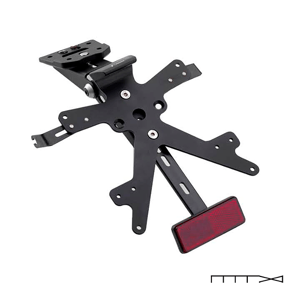 Suporte de Placa Regulável com Iluminação de Placa - Kawasaki Z800 2013 - 2014 - Rizoma
