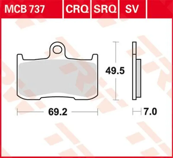 Pastilha de Freio Sinterizada Dianteira TRW - Indian, Kawasaki, Ktm, Suzuki e Triuph