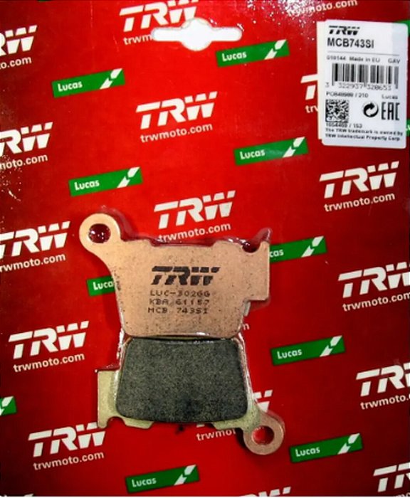 Pastilha de Freio Sinterizada Off Road Traseira TRW - Aprilia,  BMW, Gas Gas, Husqvarna e KTM