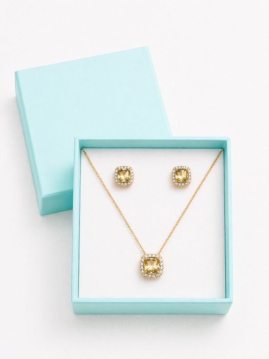Conjunto amarelo semijoia