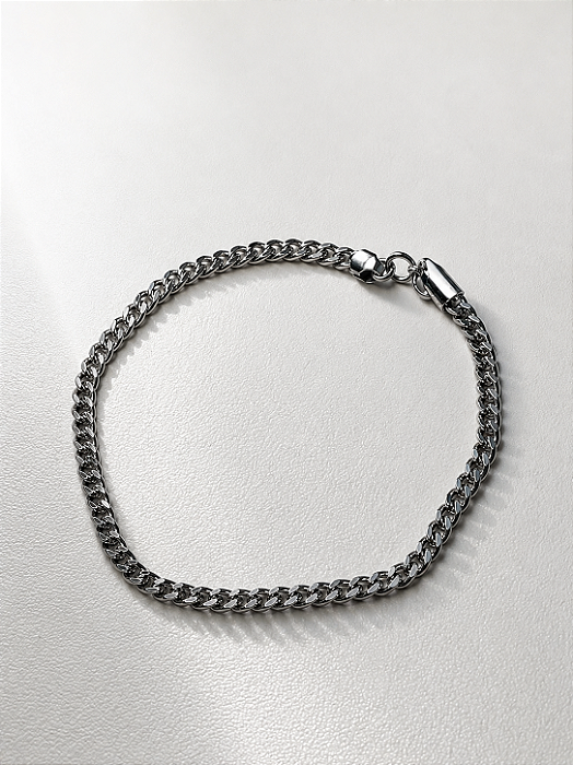 Pulseira Grumet Quadrada Aço 22cm