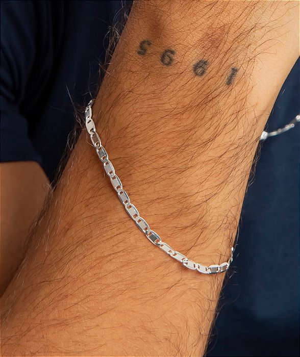 Pulseira Piastrini Prata 21cm