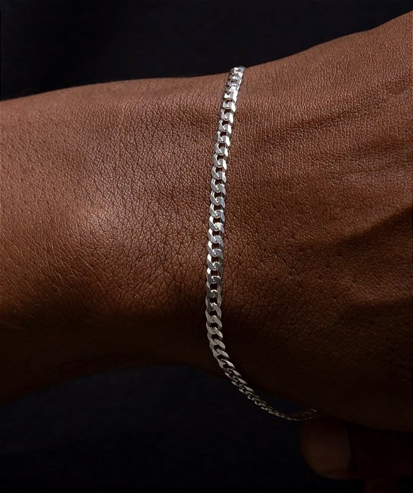 Pulseira Grumett Fina Prata 21cm