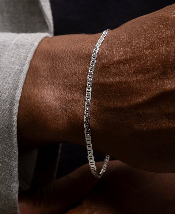 Pulseira Piastrini Fininha Prata 21cm