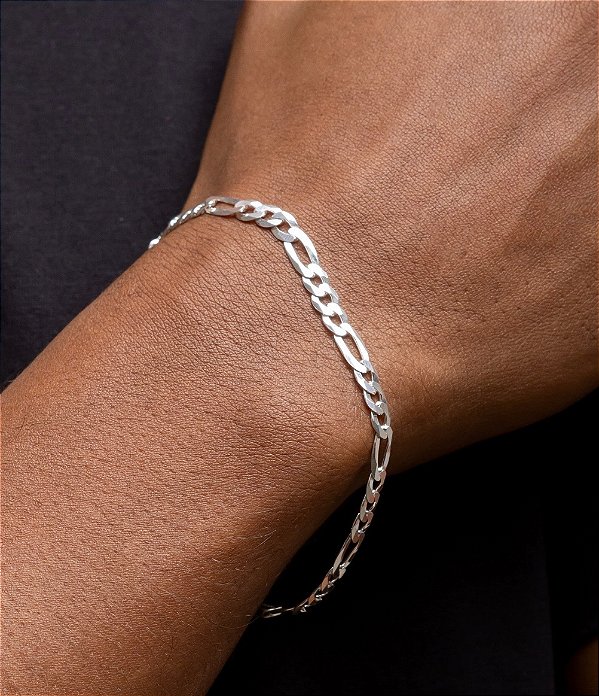 Pulseira 3x1 Prata 20,5cm