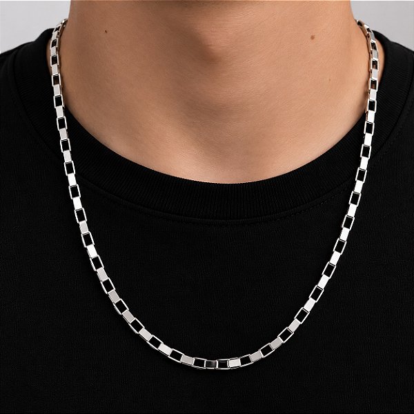 Colar Cartier Alongado Aço Inox 60cm