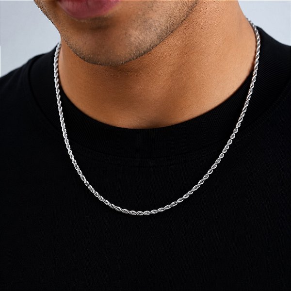 Colar Baiano Aço Inox 60cm