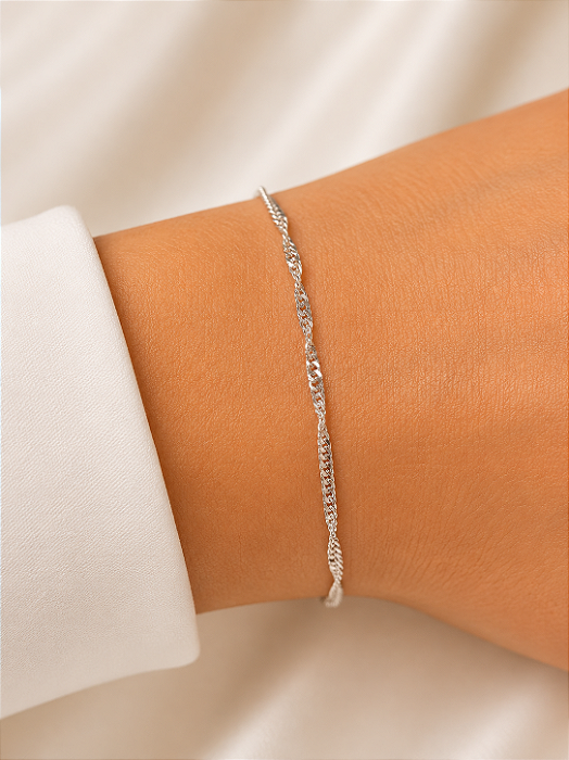 Pulseira Singapura Prata 19,5cm