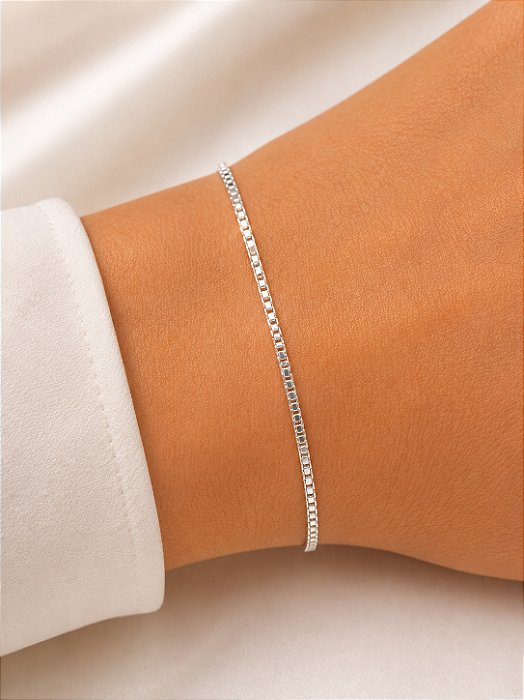 Pulseira Veneziana Prata 18,5cm