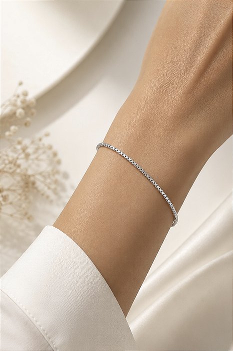 Pulseira Veneziana Prata 19cm