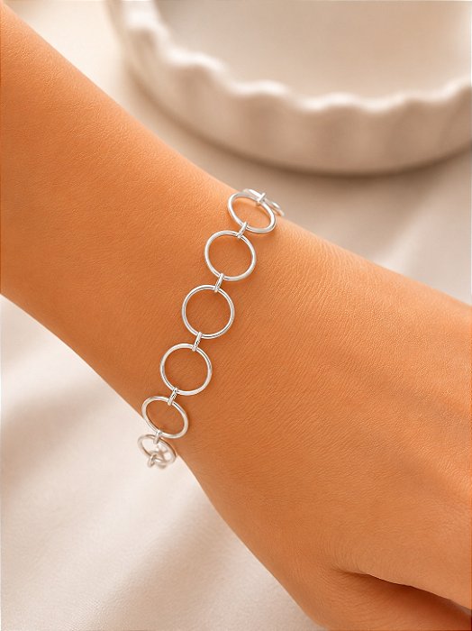Pulseira Círculo Prata 20cm