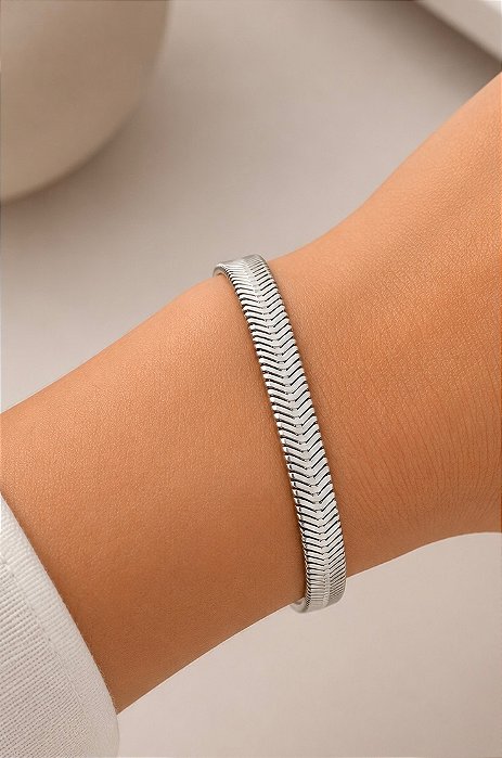 Pulseira Lacraia Prata 20,5cm