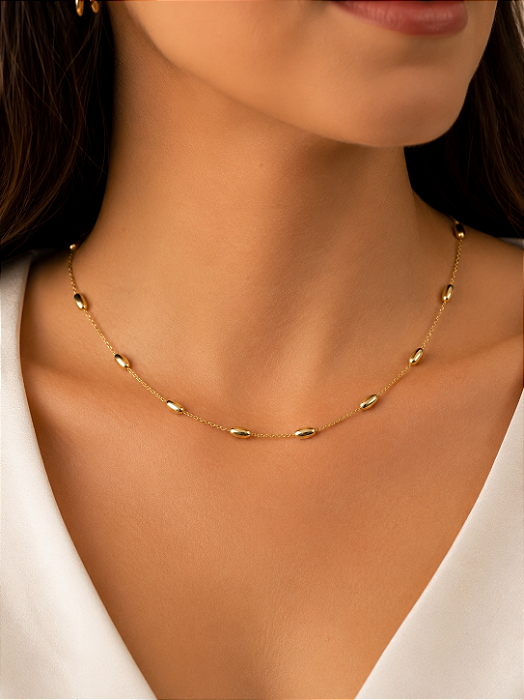 Choker Azeitona Semijoia 40cm