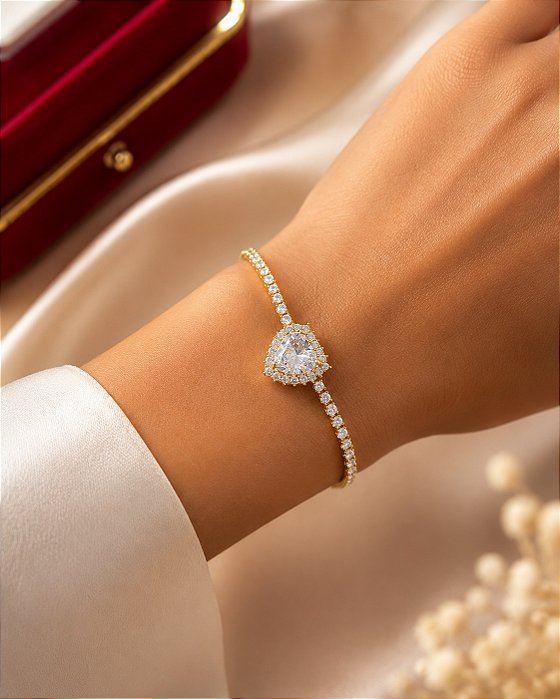 Pulseira Coração Riviera Semijoia 20,5cm