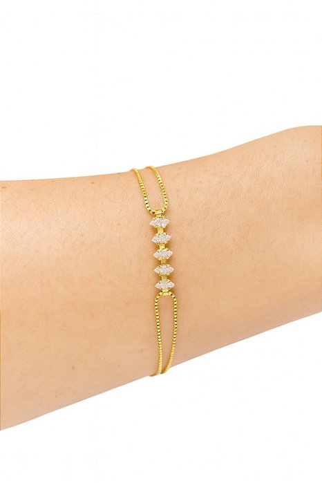Pulseira Zircônia Navet Semijoia 23cm
