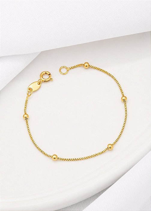 Pulseira Bolinhas Semijoia 18cm