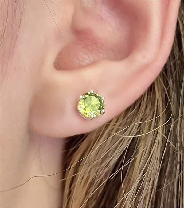 Brinco zircônia peridoto P