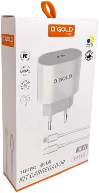 Kit Carregador Turbo Iphone A’Gold Pro 6.1A C/IOS