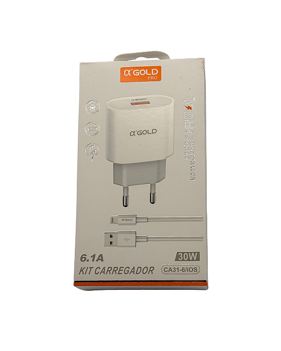 Kit Carregador Lightning Turbo A’Gold 30W