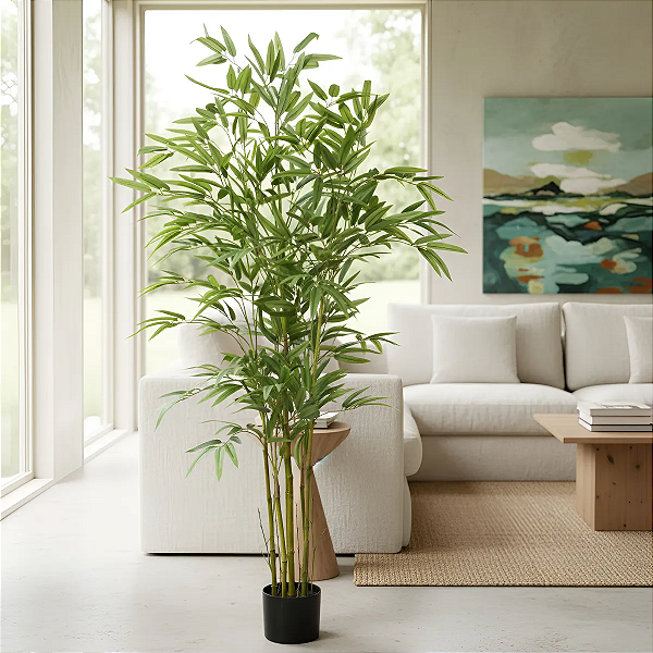 Bambu Artificial Toque Real Planta Decoração Sala Com 1.60m Verde