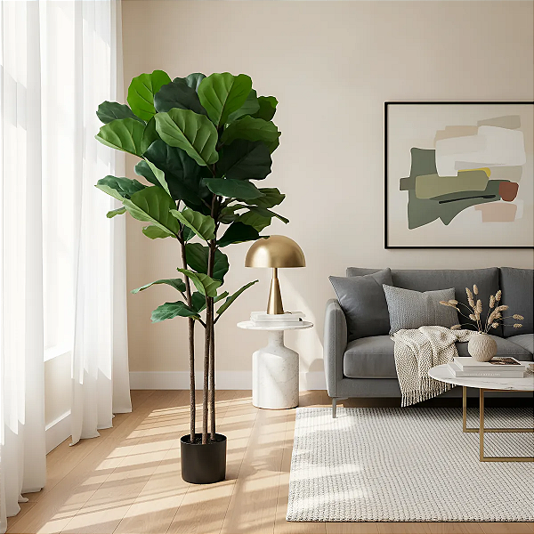 Ficus Lyrata Toque Real Decoração Premium 1.25m