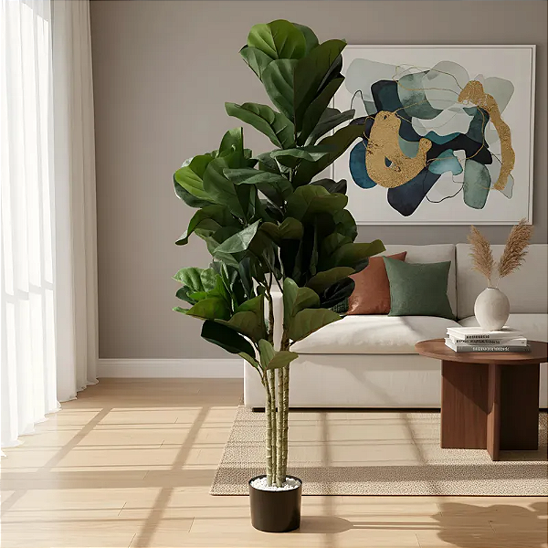 Planta Artificial Ficus Lyrata Realista 1.50m Premium