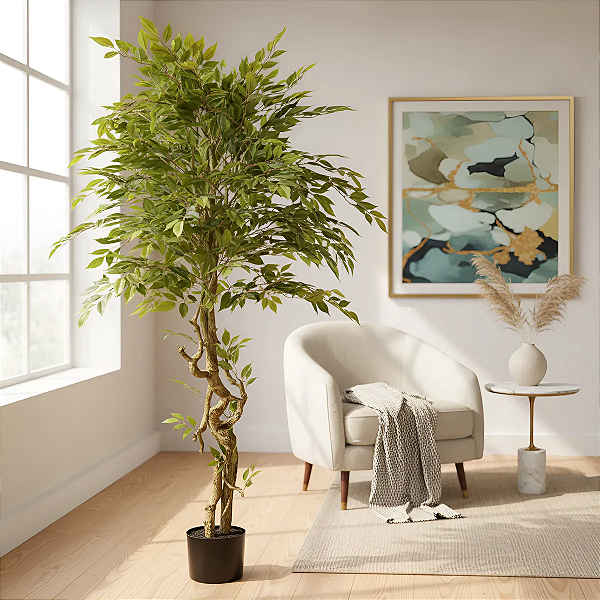 Ficus Lyrata Artificial Árvore Grande Para Sala Com 1.80m