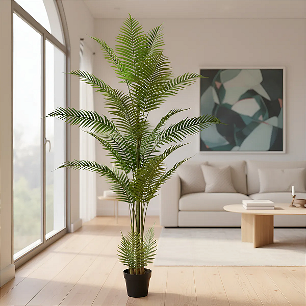 Palmeira Artificial Para Decoração Planta Realista Com 2.10m