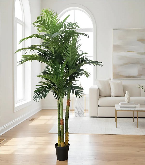 Palmeira Artificial Planta Permanente Realista 2.20m Premium