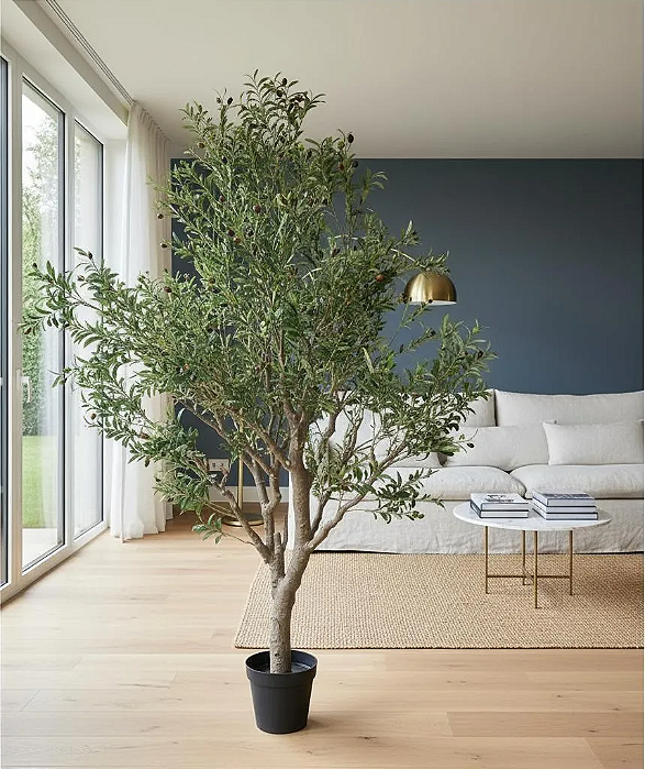 Oliveira Artificial Realista Grande Para Decoração Com 2.50m