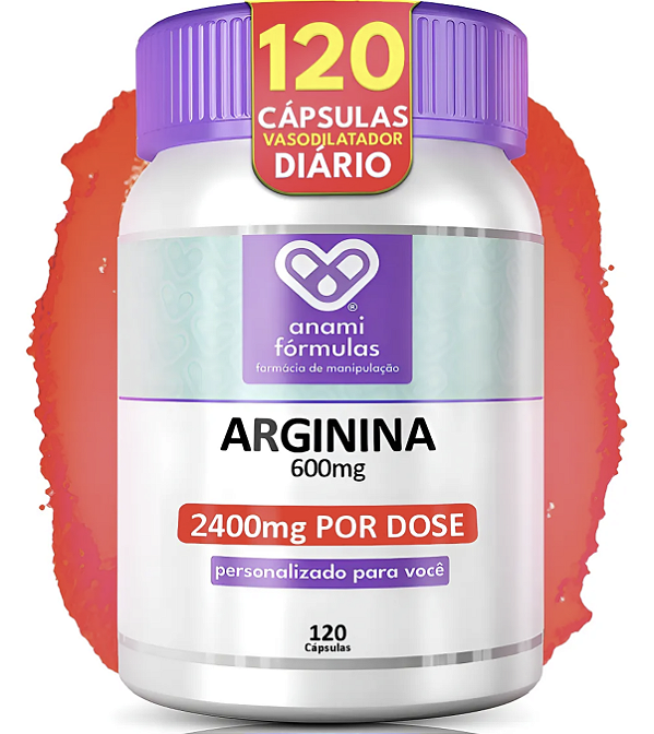 Arginina 100% Pura 2400mg Vasodilatação Músculos 120 Cáps Sem Sabor