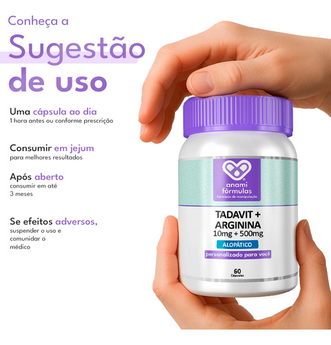 Tadavit ® 10mg + Arginina 500mg | 60 Cápsulas - Supplement