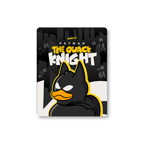 QUADRO DE METAL M - NERDUCKS - PATMAN - CINZA