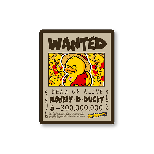 QUADRO DE METAL M - NERDUCKS - MONKEY D DUCKY