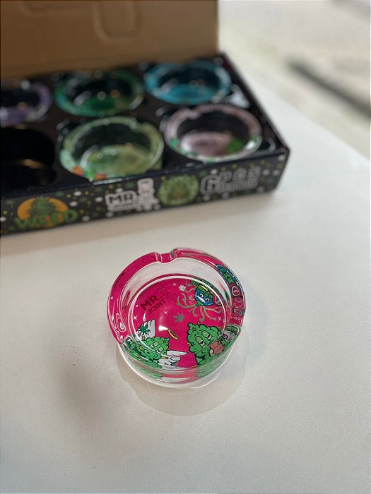 Cinzeiro de Vidro Colecionável Colorido INZ